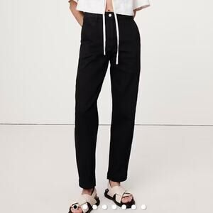 Banana Republic LONG The Weekender Slim Barrel Leg Pant Black 10L